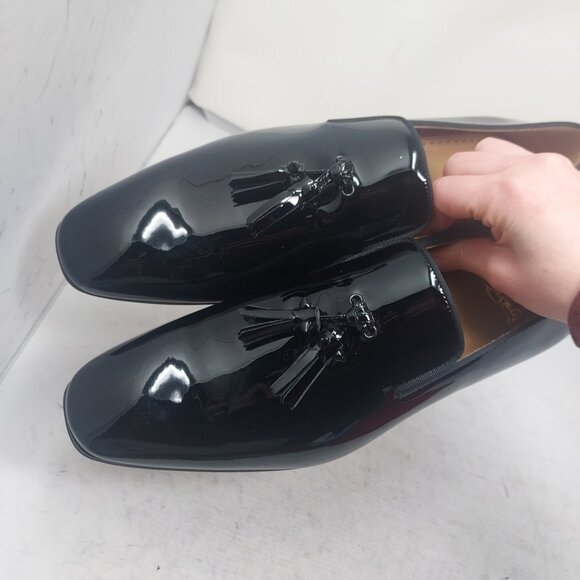 Christian Louboutin MENS Black Patent Dandelion Tassel Loafer - Picture 9 of 10